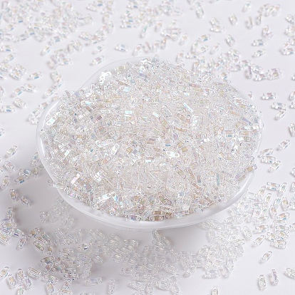 MIYUKI Quarter TILA Beads, Japanese Seed Beads, 2-Hole, (QTL250) Crystal AB
