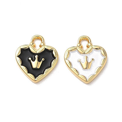 Напечатанный методом распыления 304 подвески из нержавеющей стали, вакуумное покрытие pvd, реальный 18 k позолоченный, сердце с подвесками в виде короны
