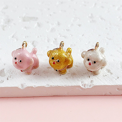 Подвески из эмали и сплава, собака прелести, золотые