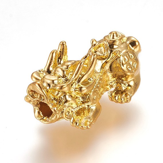 Alloy Beads, Long-Lasting Plated, Pi Xiu