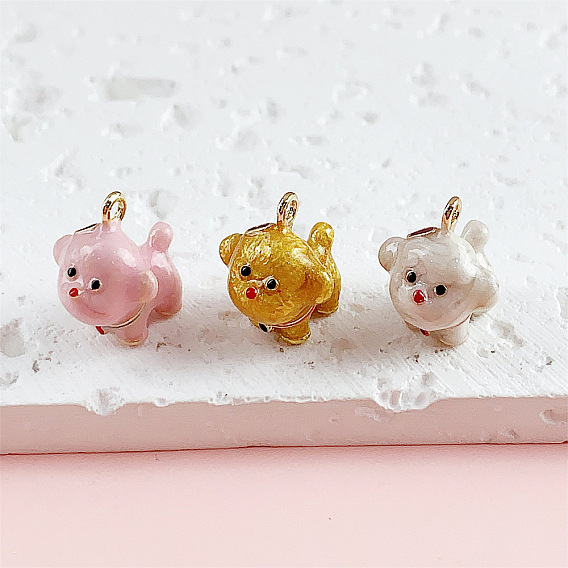 Подвески из эмали и сплава, собака прелести, золотые