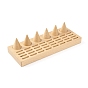 Beech Wood Finger Ring Display Stands, Rectangle with 6Pcs Cones
