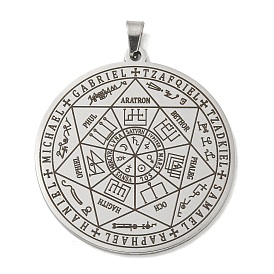 304 подвески из нержавеющей стали, лазерная резка, семь архангелов печать монета талисман