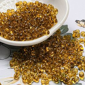 Glass Seed Beads, Transparent Colours, Peanut Shape