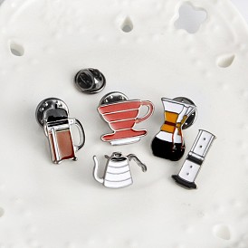 Retro Creative Water Bottle Coffee Pot Brooch for Fashionable Accessory