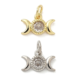 Латунные микро проложить кубического циркония подвески, фазы луны талисманы, долговечный, без кадмия и без свинца, стойки покрытие