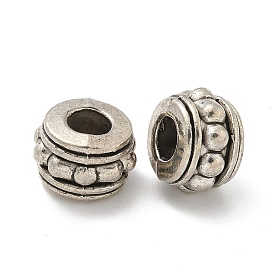 Tibetan Style Alloy European Beads, Large Hole Beads, Cadmium Free & Lead Free, Rondelle