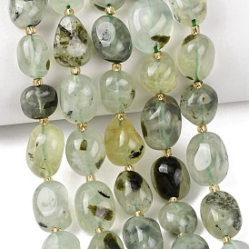 Природные пренит нитей бисера, самородки, упавший камень, с бисером