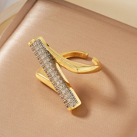 Манжеты из латуни с микро паве кубический цирконий для женщин, золотой и серебряный