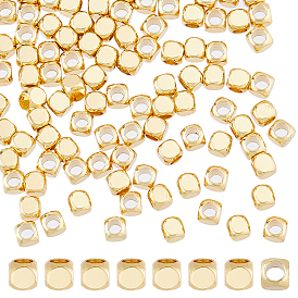 100 латунные бусины шт., долговечный, кубические