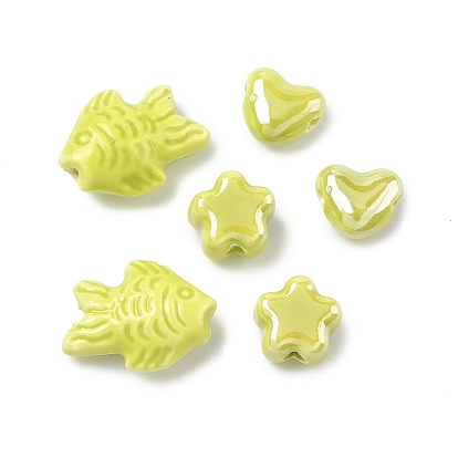 Фарфоровые бусины ручной работы, яркие глазированный фарфор