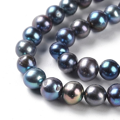 Natural Cultured Freshwater Pearl Beads Strands, Potato, Grade 3A++, Dyed