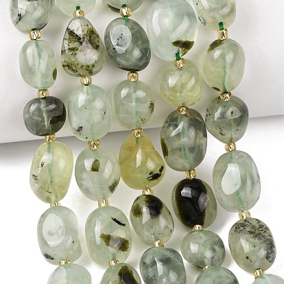 Природные пренит нитей бисера, самородки, упавший камень, с бисером