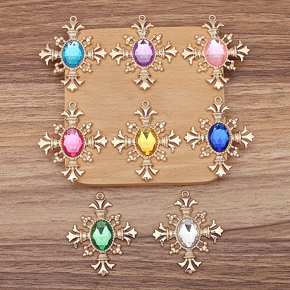 Ромбовидные подвески из сплава со стразами