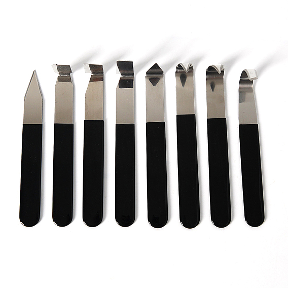 Stainless Steel Clay Tool, Carving Shaping Knives Craft Trimming, with Rubber Handle, DIY Art Pottery Tools
