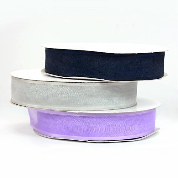 Polyester Organza Ribbon with Satin Edge, 1 inch (25mm), about 50yards/roll(45.72m/roll)