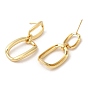 Brass Oval Dangle Stud Earrings Findings