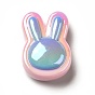 Two Tone UV Plating Rainbow Iridescent Acrylic Beads, Rabbit