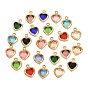 Día de San Valentín 304 Colgantes de acero inoxidable y cristal, encantos del corazón, facetados, real 18 k chapado en oro, revestimiento de iones (ip), larga duración plateado