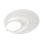 304 Stainless Steel Filigree Pendants, Etched Metal Embellishments, Flat Round Charm