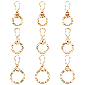 9шт. 3 стили поворотные застежки из цинкового сплава, с пружинными кольцами ворот