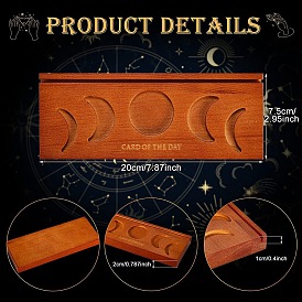 Moon Phase Pattern Wooden Tarot Card Holders, Divination Supplies, Home Decoration, Rectangle