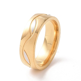 Deux tons 201 bague feuille en acier inoxydable pour femme