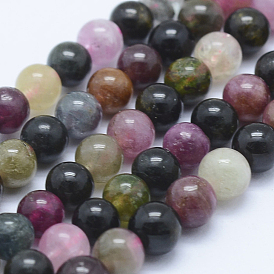 Tourmaline naturelle des perles brins, ronde