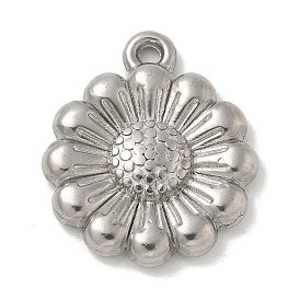 304 Stainless Steel Pendants, Flower Charm