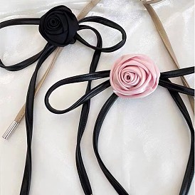 Ожерелье с подвеской в виде цветка розы - милая и классная девушка, цепочка на ключицу с цветочным принтом 3d