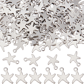 150 шт. 304 подвески из нержавеющей стали, морская звезда / морские звезды