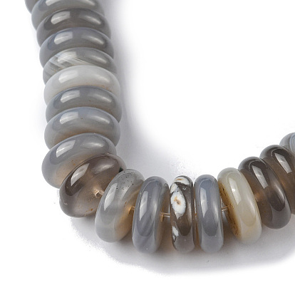Natural Grey Agate Beads Strands, Disc