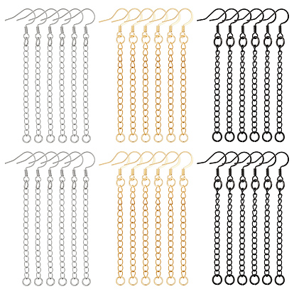 18paire 3 couleurs 304 apprêts de boucles d'oreilles en acier inoxydable