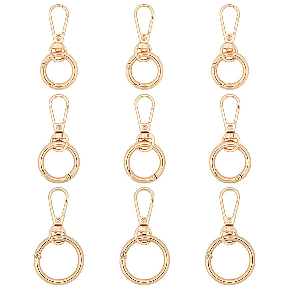 9шт. 3 стили поворотные застежки из цинкового сплава, с пружинными кольцами ворот