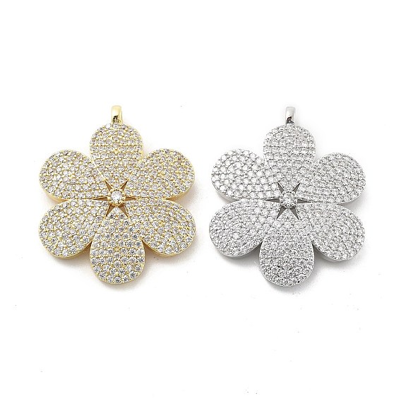 Латунные микропаве прозрачные подвески с фианитом, , стойки покрытие, долговечный, без свинца и без кадмия