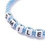 Word Smile Braided Bead Bracelet, Adjustable Friendship Bracelet for Women