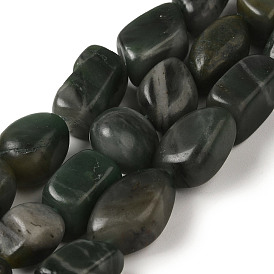 Natural African Jade Beads Strands, Nuggets, Tumbled Stone