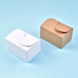 Складная коробка из крафт-бумаги, подарочная упаковка, контейнер для кексов для выпечки, прямоугольные