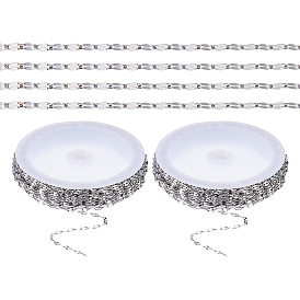 20m 304 Edelstahl-Schleppketten, Dapped Ketten, Lichterketten, gelötet, mit Flachstecker oval