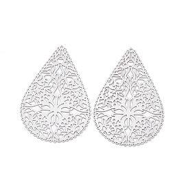 201 подвески из нержавеющей стали, гравированные металлические украшения, слеза