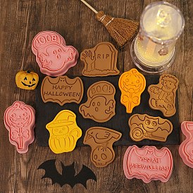 Halloween Plastic Cookie Candy Food Cutters Molds, for DIY, Kitchen, Baking, Kids Birthday Party Supplies Favors