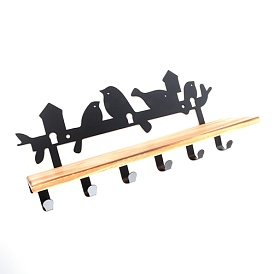 Железные настенные крючки вешалки, декоративная стойка-органайзер с 6 крючками, с железной заглушкой, для сумки ключ для одежды шарф подвесной держатель, птица