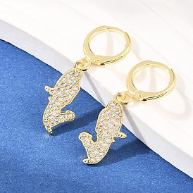 Серьги-гвоздики с микропаве из латуни и прозрачными кубическими циркониями., стойки покрытие, долговечный, без свинца и без кадмия