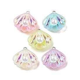 Подвески из искусственного жемчуга из смолы с переливающимся блеском, с железом найти, формы раковины