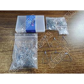 Kit para hacer aretes colgantes con envoltura de alambre, incluyendo 304 ganchos para aretes de acero inoxidable y colgantes de alambre, tuercas de plástico