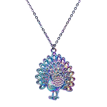 Alloy Pendant Necklace, Peacock
