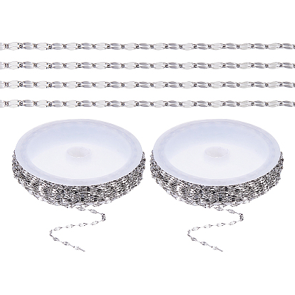 20m 304 Edelstahl-Schleppketten, Dapped Ketten, Lichterketten, gelötet, mit Flachstecker oval