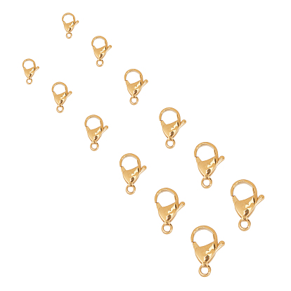 304 Stainless Steel Lobster Claw Clasps, Manual Polishing