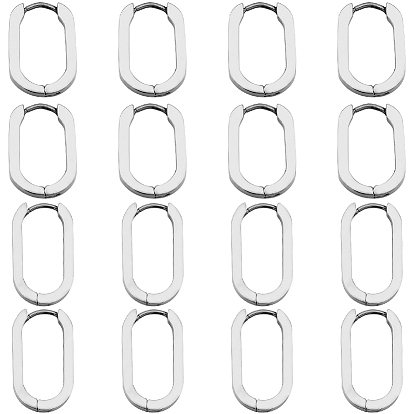 8 пары 2 цвета 304 серьги-кольца из нержавеющей стали, овальные