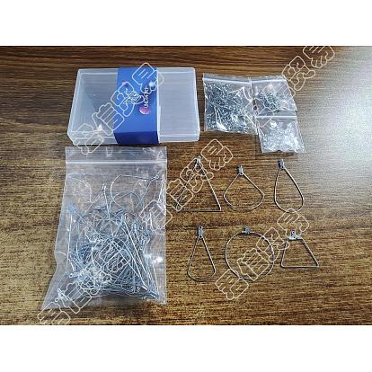 Kit para hacer aretes colgantes con envoltura de alambre, incluyendo 304 ganchos para aretes de acero inoxidable y colgantes de alambre, tuercas de plástico